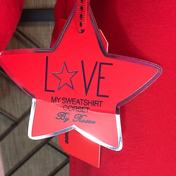 NEW ROMA CONCEPT BY ROSEE RED SWEATSHIRT CORSET SIZE 2X - Picture 3 of 9